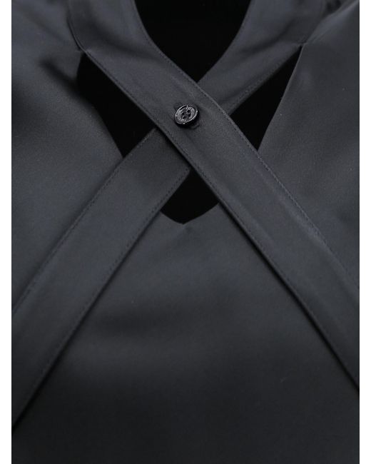 Off-White c/o Virgil Abloh Black V-Neck Open-Back Midi Dress