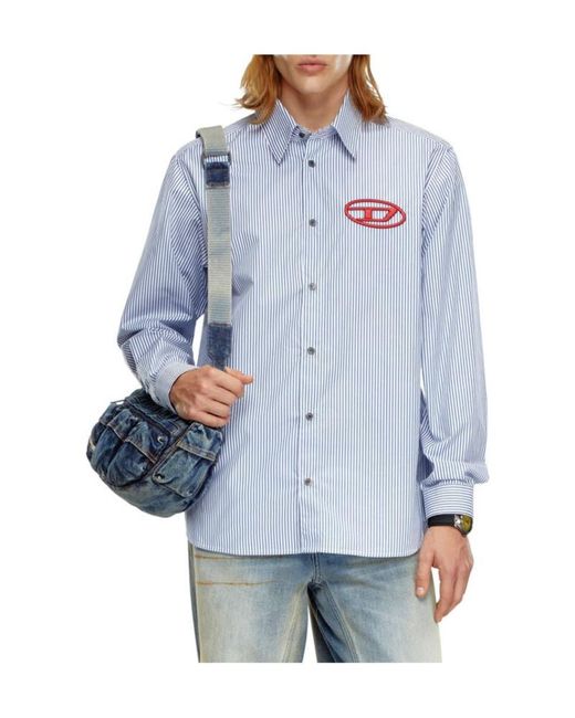 DIESEL Blue S-Simply-E Striped Long-Sleeved Shirt for men