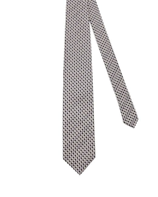 Tom Ford White Micro Pattern Tie for men