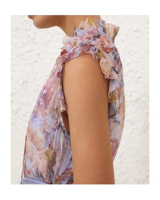 Zimmermann Purple Valiant Flutter Dress