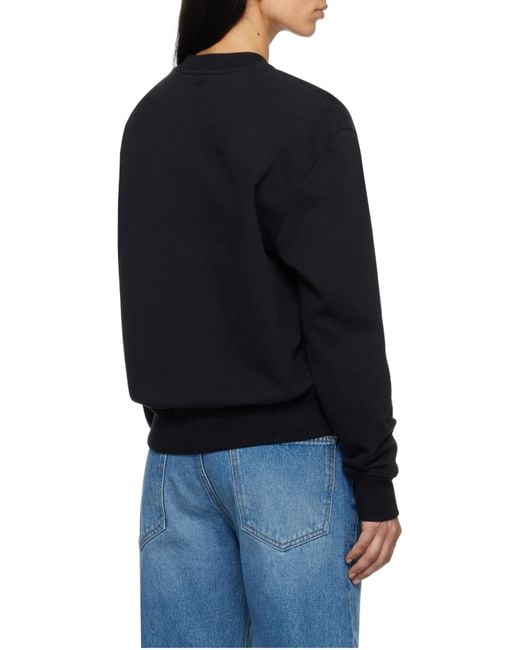 AMI Black Ami De Coeur Crewneck Sweatshirt