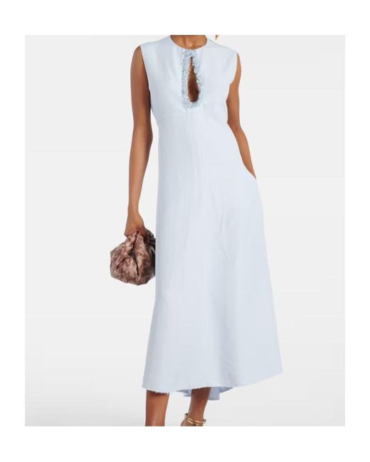 Dorothee Schumacher Blue Round Neck Sleeveless Dress