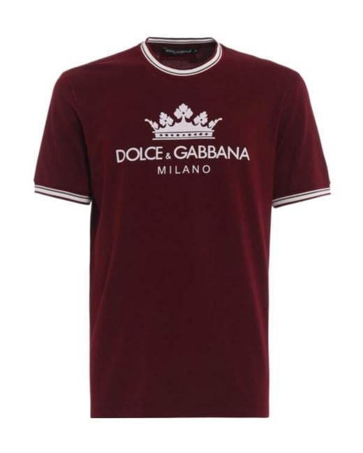 Dolce & Gabbana Red Short-Sleeved T-Shirt for men