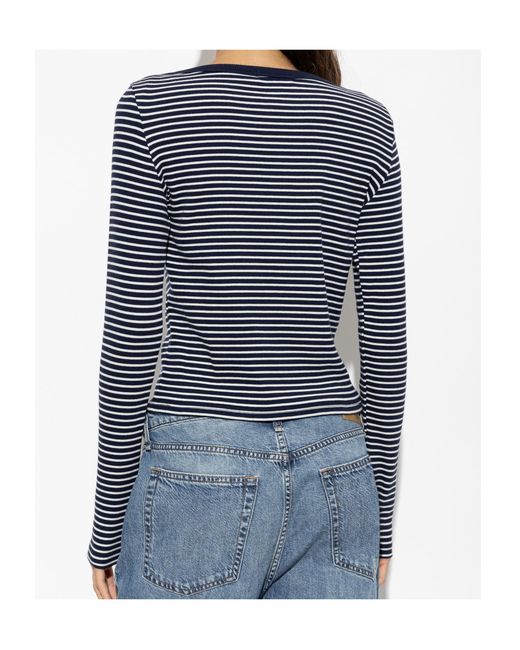 Rag & Bone Blue Long-Sleeved Striped Top
