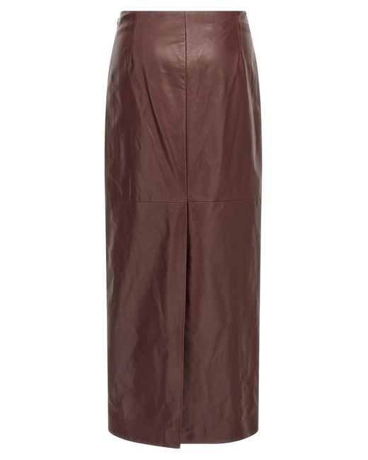Brunello Cucinelli Brown 'Column Long' Skirt
