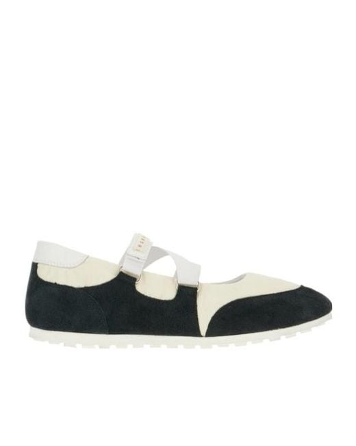 Marni Black Round-Toe Low-Top Sneakers