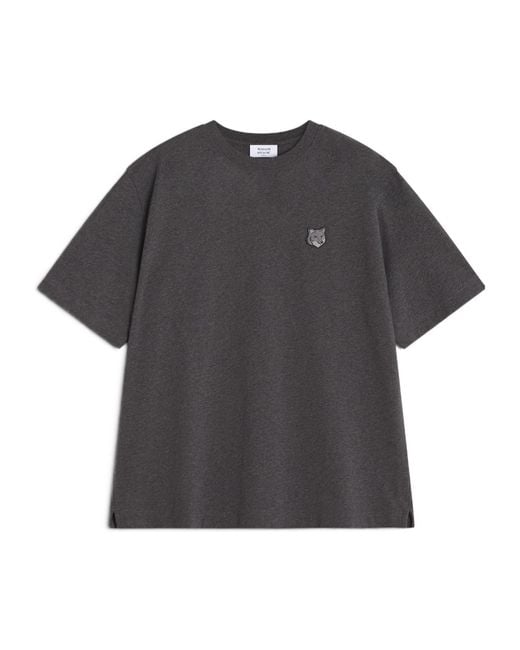 Maison Kitsuné Black Logo-Detailing Cotton T-Shirt for men