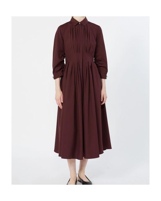 Max Mara Purple Cotton Poplin Shirt Dress