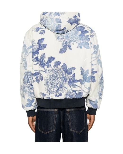 R13 Blue Printed Drawstring Casual Jacket for men