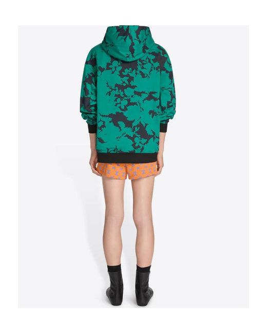 Dries Van Noten Blue Floral-Print Hoodie for men
