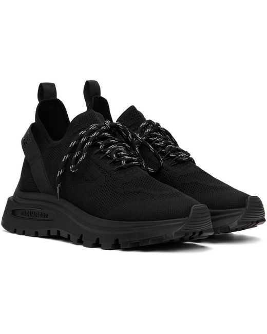 DSquared² Black Run Ds2 Lace-Up Sneakers for men