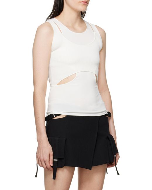 Dion Lee White Interlink Knitted Tank Top for men
