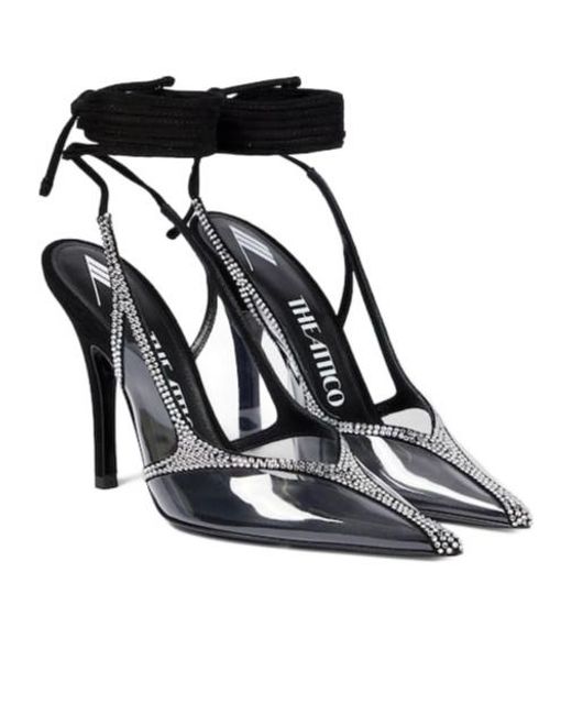 The Attico Black Venus Crystal-Embellished High-Heeled Sandals