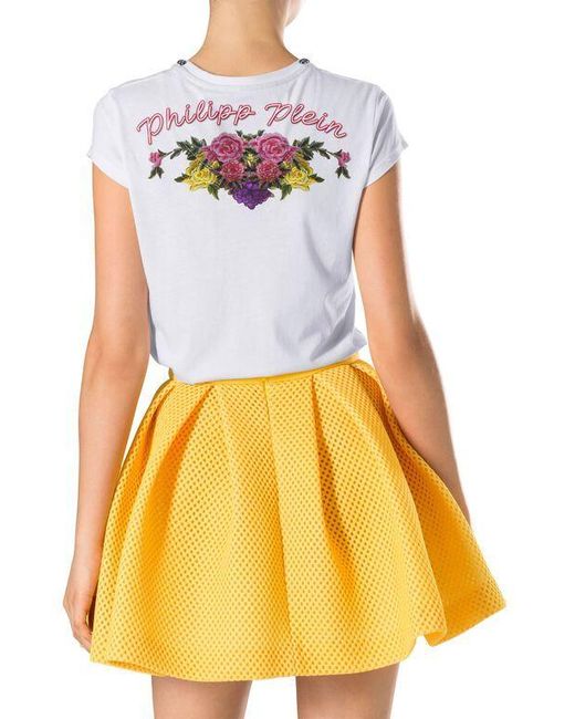 Philipp Plein White Skull Printed T-Shirt