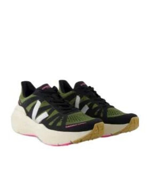 Veja Green Logo Print Lace-Up Sneakers