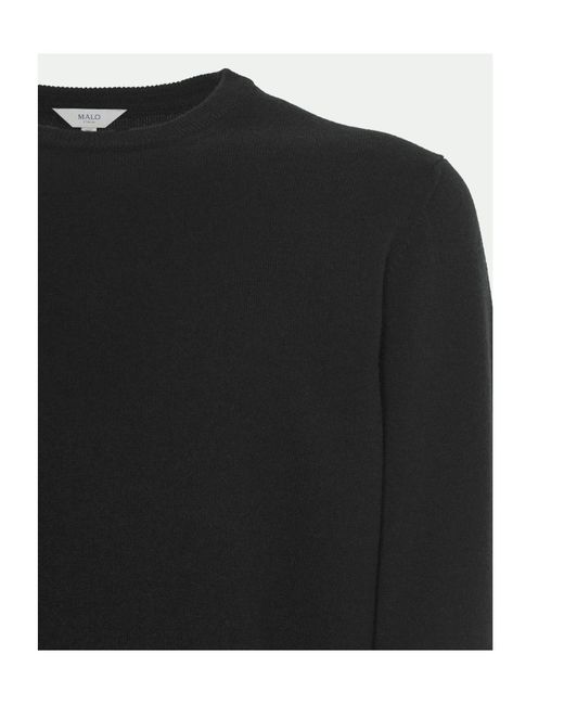 Malo Black Crew-Neck Long-Sleeve Sweater for men