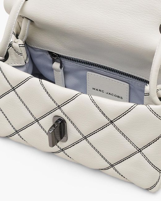 Marc Jacobs White The Mini Dual Quilted Shoulder Bag