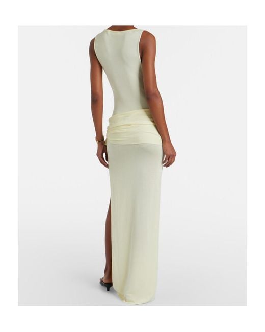 AYA MUSE White Pleated Evening Dress