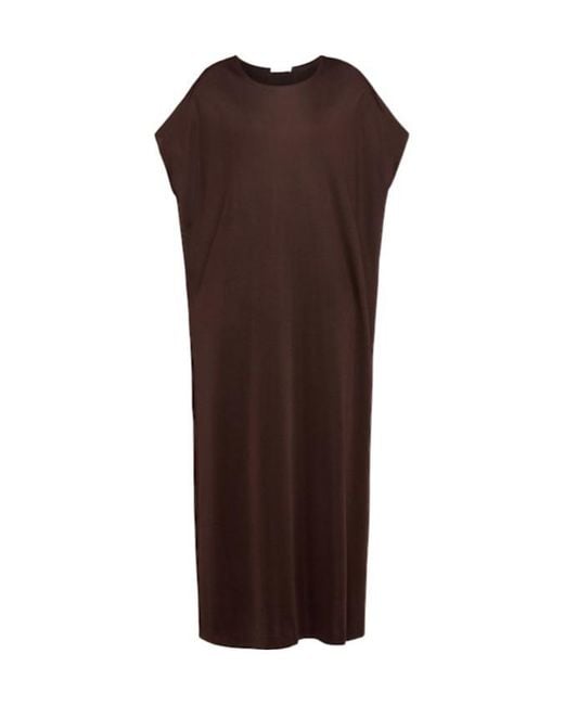 The Row Brown Kaori Shiny Viscose Long Dress