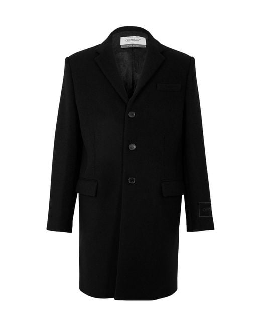 Off-White c/o Virgil Abloh Black Slim Coat Sn99 for men
