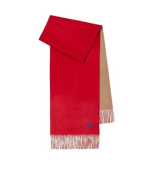 Burberry Ekd Embroidered Reversible Fringed Scarf for men