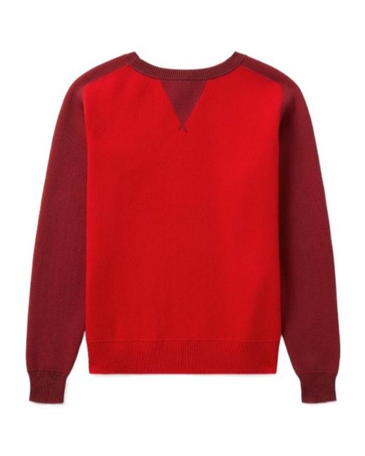 1989 STUDIO Red Contrast Crewneck Sweater for men