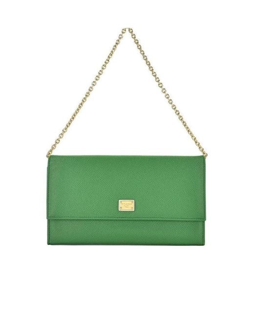 Dolce & Gabbana Green Logo Details Handbag