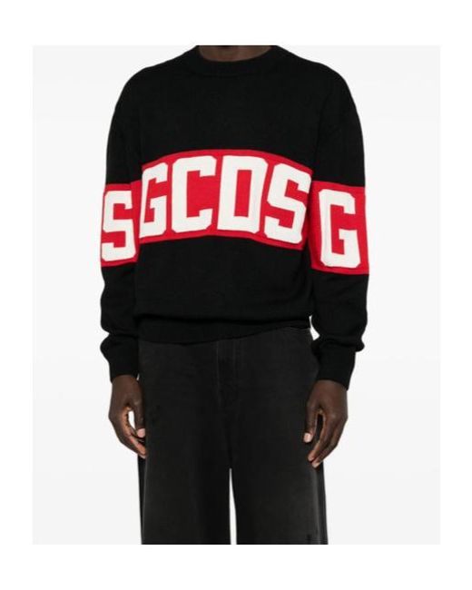 Gcds Red Crew-Neck Sweater for men