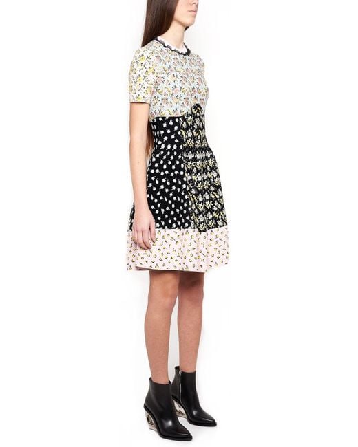 McQueen Multicolor Floral Printed Knitted Dress