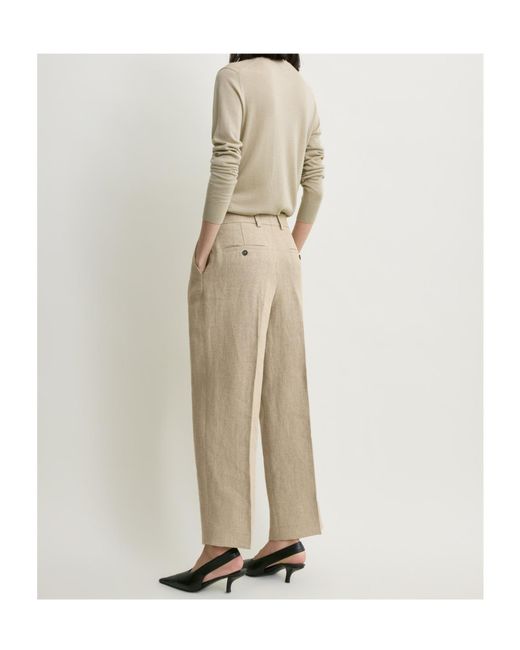 Totême Natural Totême Double-Pleat Cropped Trousers