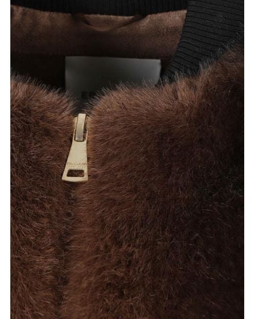 ERMANNO FIRENZE Brown Faux-Fur Zip-Up Jacket