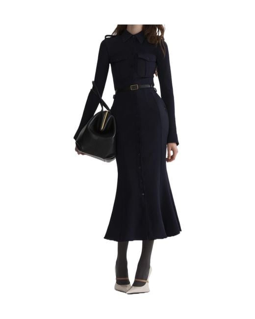 Mugler Black Military Shirt Dress