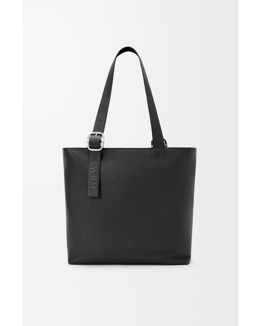 Loewe Black Logo Printed Tote Bag for men