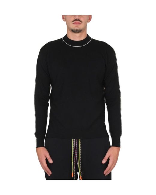 Ambush Black Colour-Block Knit Crewneck Sweater for men