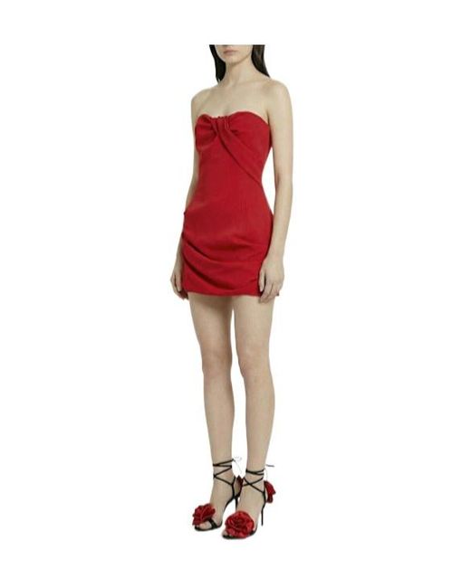 Magda Butrym Red Strapless Wool Blend Mini Dress