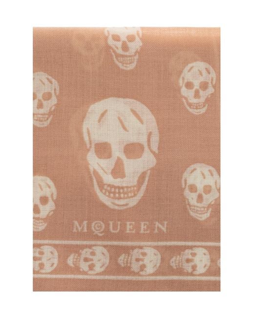 McQueen Natural Printed Scarf