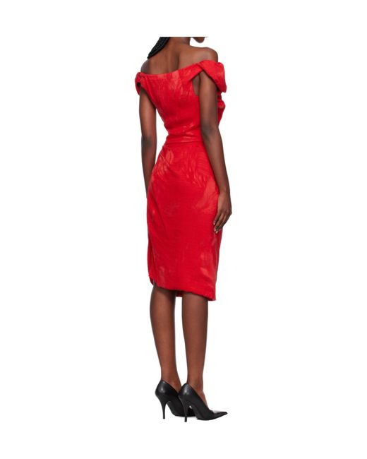 Vivienne Westwood Red Ginnie Amber Midi Dress