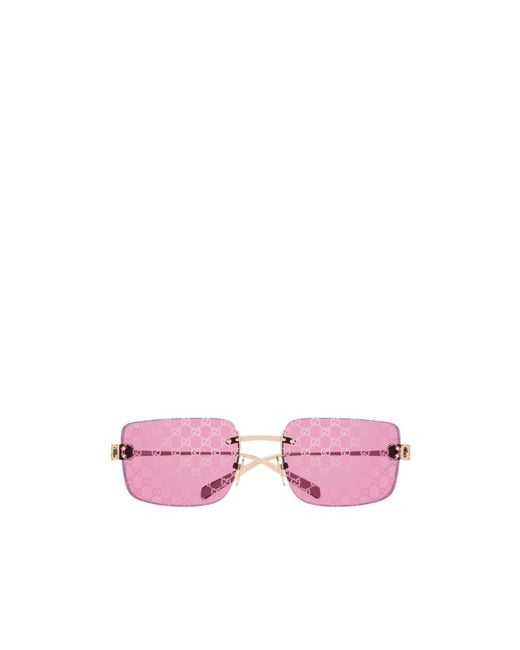 Gucci Pink Metal Sunglasses