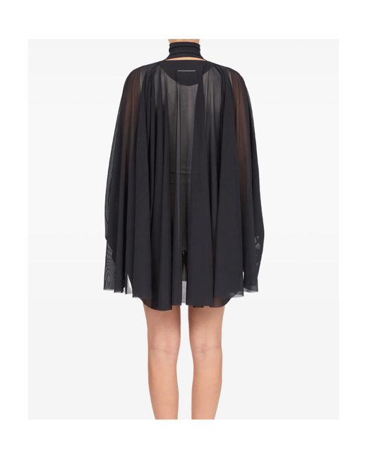 MM6 by Maison Margiela Black Semi-Sheer Mini Dress