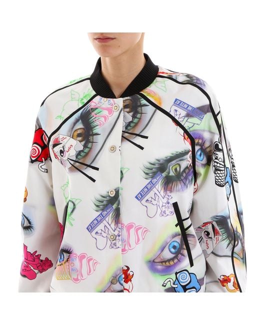 KENZO White Pattern Printed Baseball Jacket