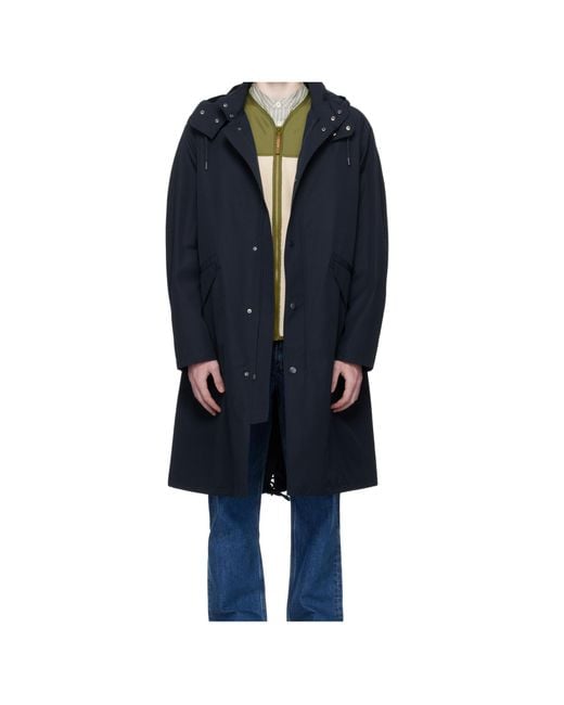 A.P.C. Blue Long Sleeve Parka for men
