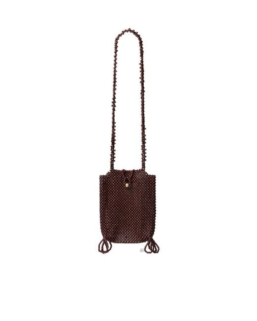 Lemaire White Beaded Grigri Shoulder Bag