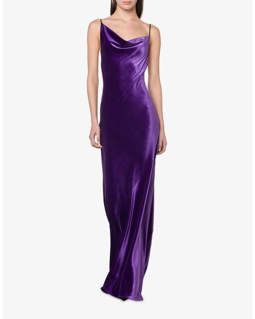 Philosophy Di Lorenzo Serafini Purple Draped Sleeveless Dress