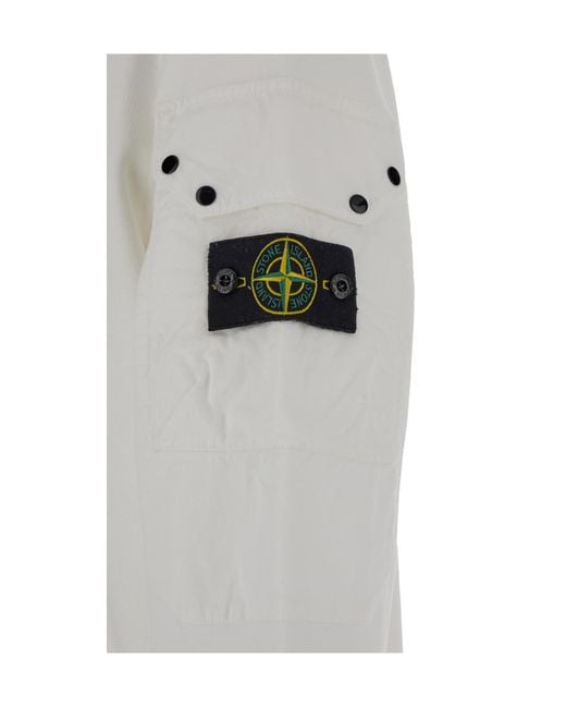 Stone Island Gray Logo Patch Crewneck Sweatshirt for men