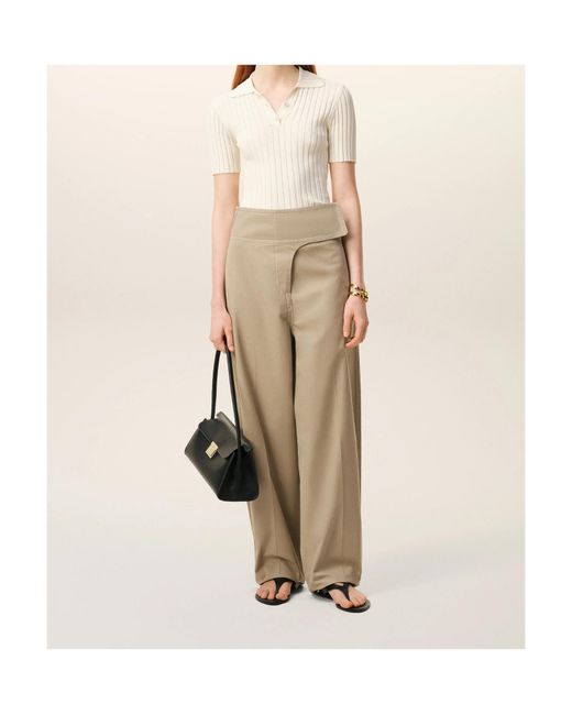 AMI Natural Wrapped Belted Trousers