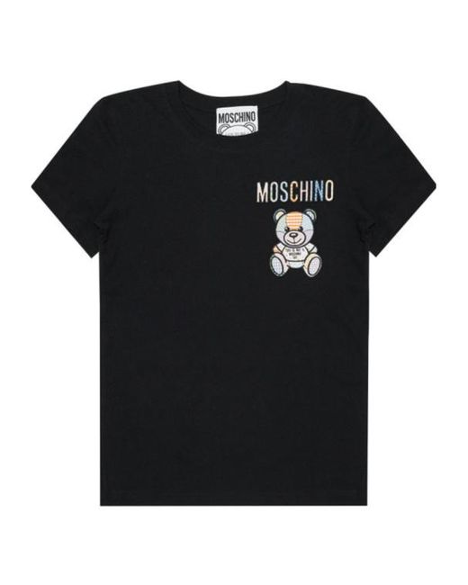 Moschino Black Logo Details Short-Sleeved T-Shirt