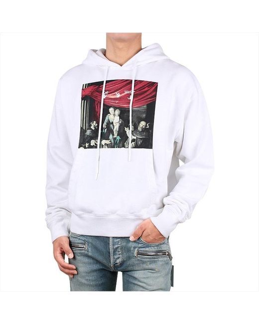 Off-White c/o Virgil Abloh White Caravaggio Print Hoodie for men