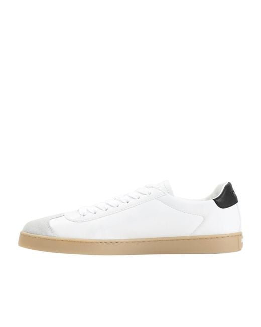 Prada White Logo Plaque Lace-Up Sneakers for men