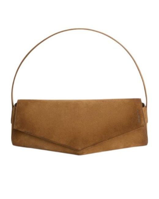 Jil Sander Brown Kante Flap Shoulder