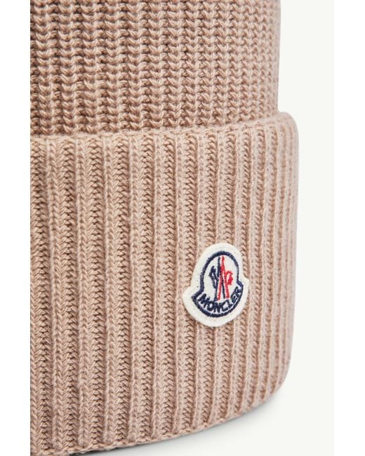 Moncler Natural Logo Patch Beanie